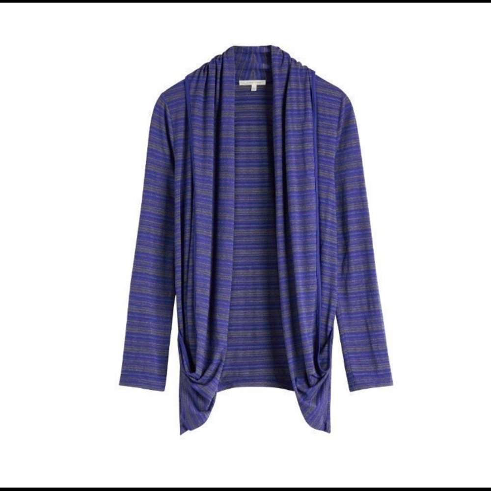 Blue and Gray Open Cardigan